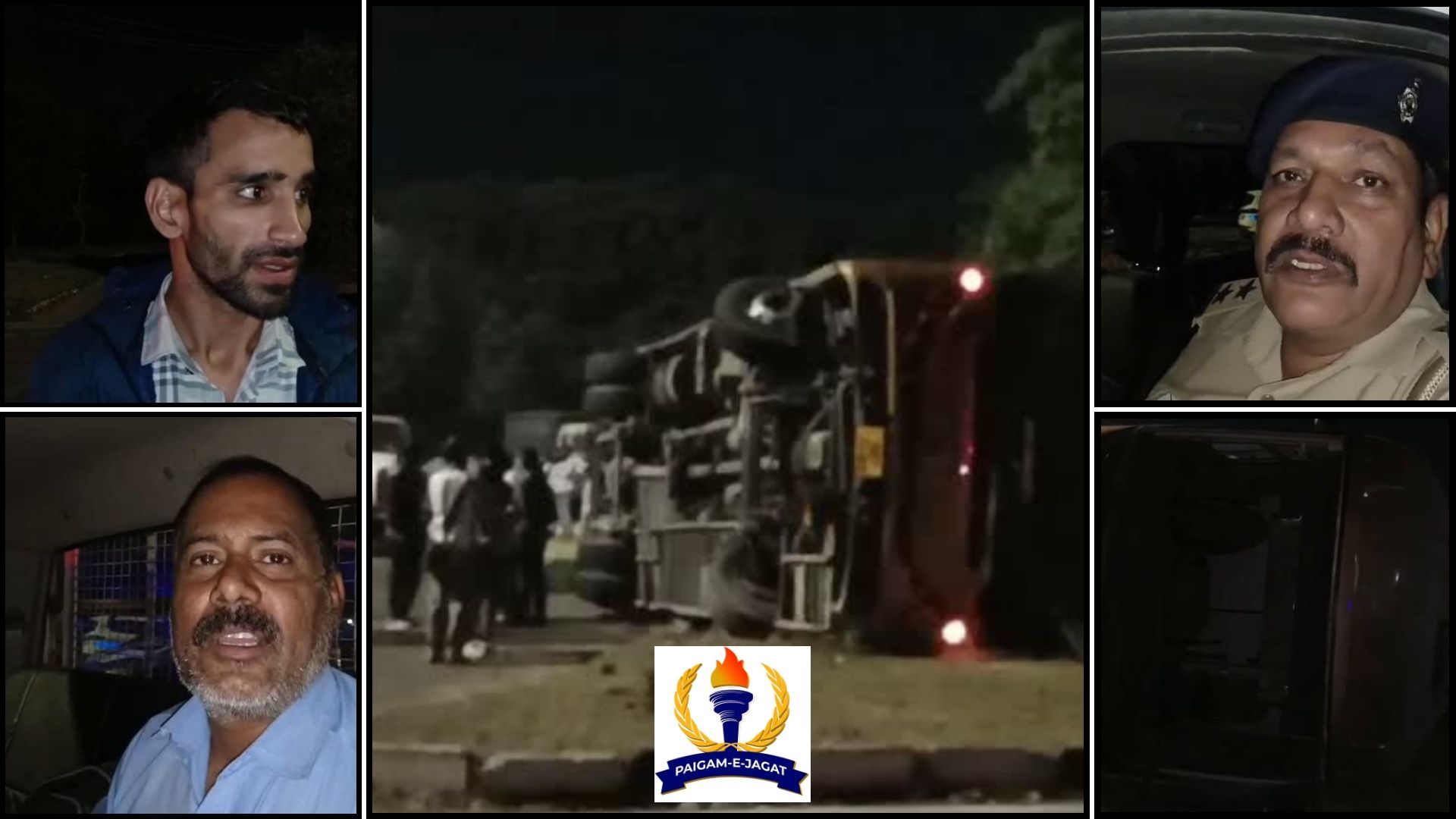 Major road accident in Chandigarh: Bus full of passengers overturned, many injured.
